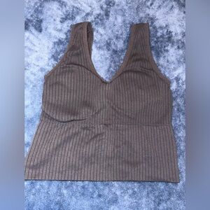 NWOT SHEIN Dark Gray Ribbed Padded Sports Bra